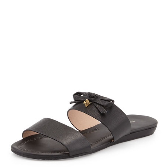 kate spade Shoes - Kate Spade Tulia Leather Bow Slide Sandals